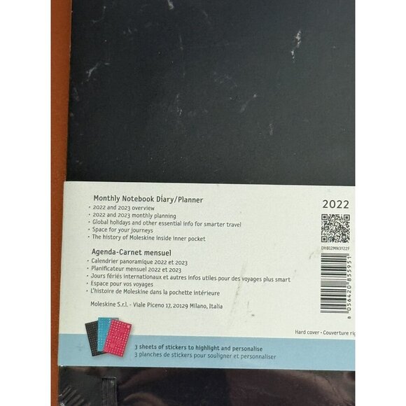 Moleskine Monthly 2022 and 2023 Monthly Overview Diary/Planner DHB12MN3Y22F - Picture 2 of 2